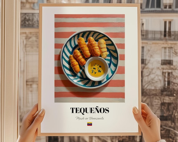 Tequeños Venezuelan Cheese Sticks Dipping Sauce Food Painting Kitchen Wall Art