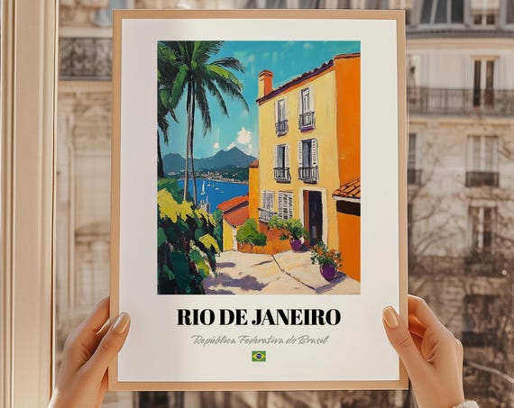 Rio De Janeiro Repblica Federativa Do Brasil Wall Decor Oil Painting Reproduction Print Poster Bathroom Art