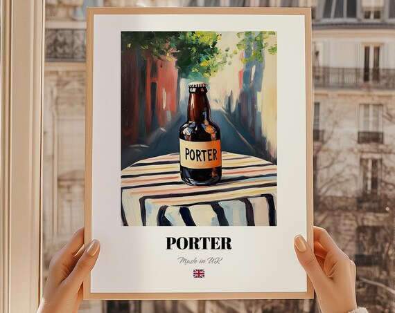 Porter English Beer Poster Bar Dcor Wall Art Britishfriend Gift Kitchen Print