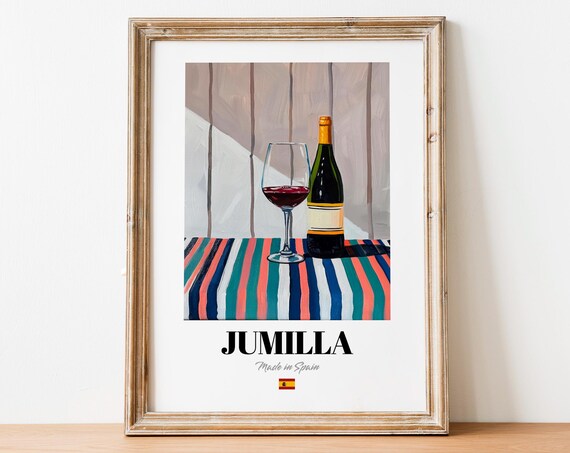 Spanish Jumilla Art Print Poster Vineyard Artwork For Bars And Restaurants