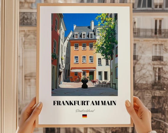 Frankfurt Am Main Deutschland Wall Art Oil Painting Reproduction Print Friend Gift Living Room Decor