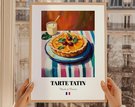 Tarte Tatin French Dessert Poster Patisserie Food Art Wedding Menu Buffet Dining Room