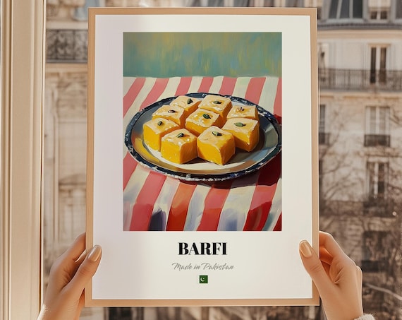 Barfi Pakistani Dessert Cuisine Caf Dcor Wall Art Friend Gift