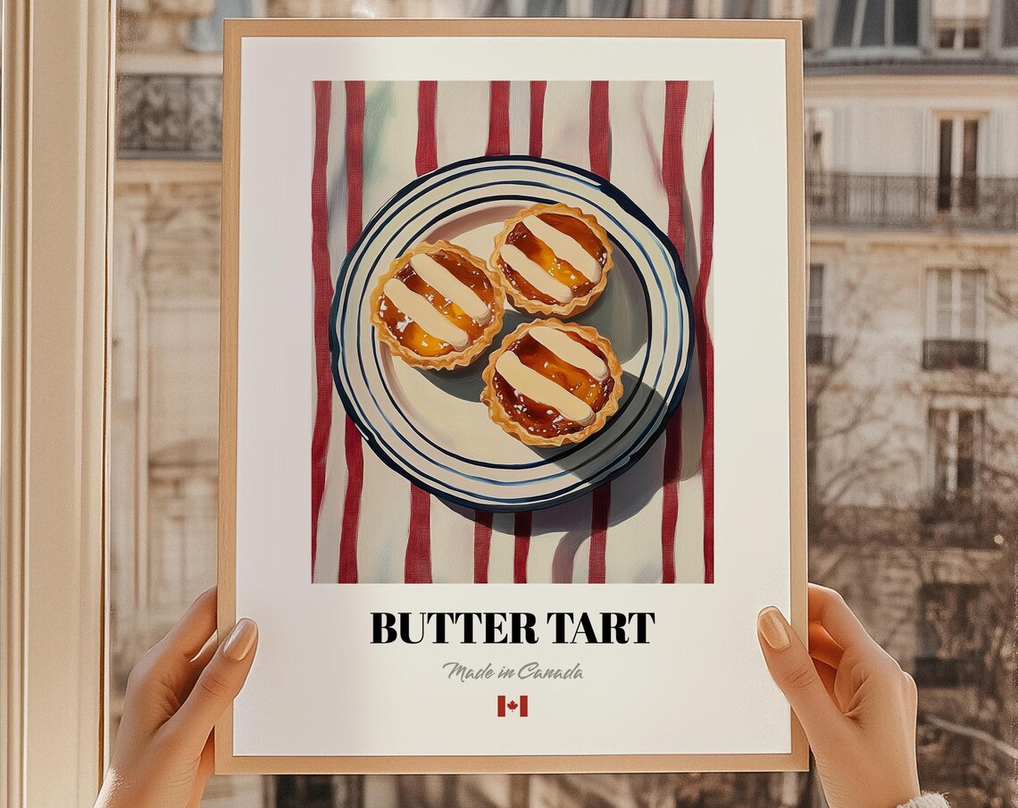 Butter Tart Canadian Classic Pastry Painting Kitchen Art Poster