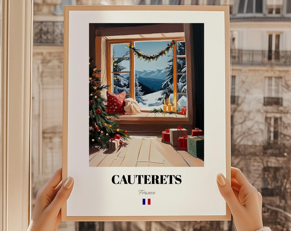 Cauterets France Ski Resort Wall Art Print Poster Christmas Gift