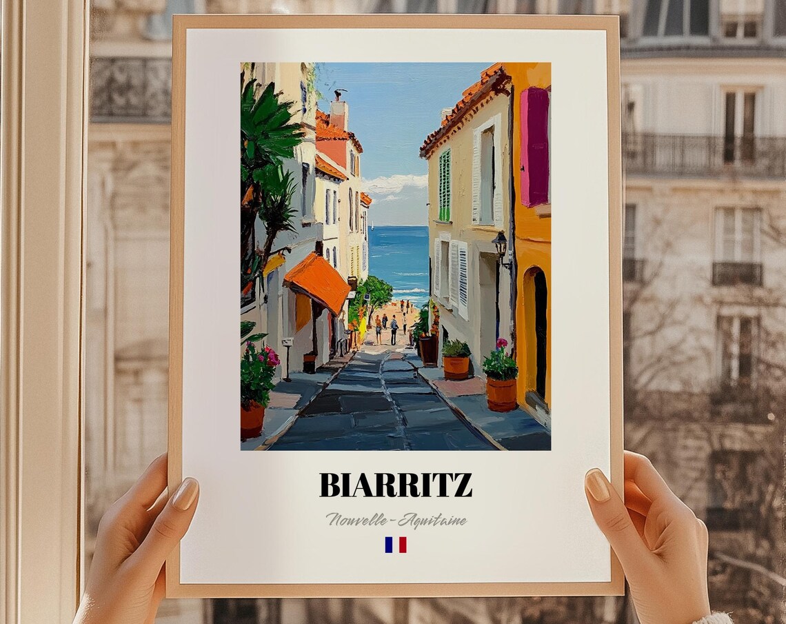 Biarritz Nouvelle-Aquitaine France Travel Poster