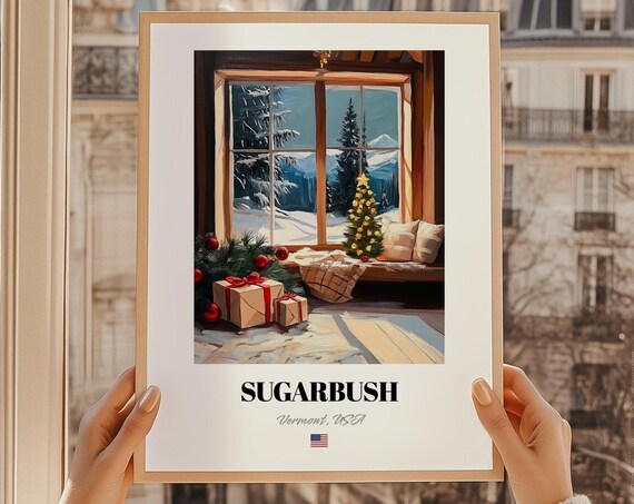 Sugarbush Vermont Usa Ski Resort Wall Art Print Poster Christmas Gift