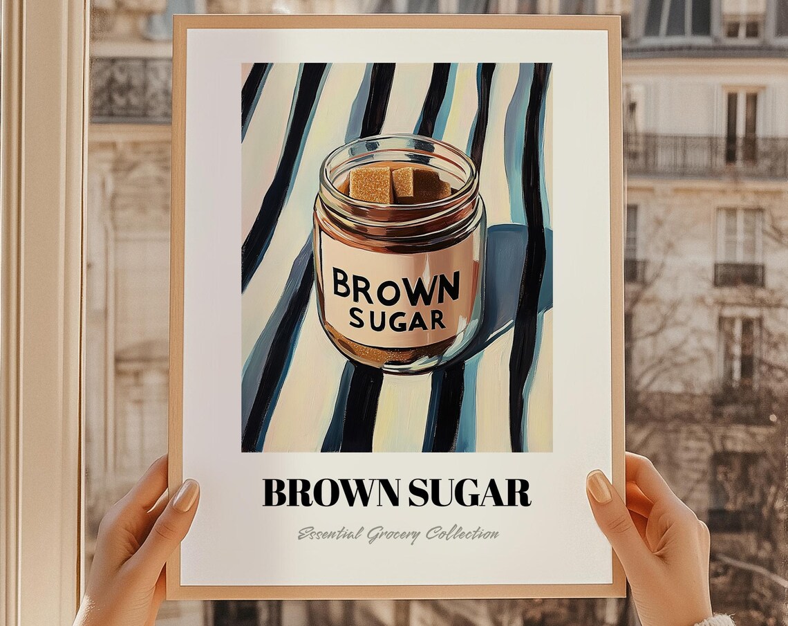 Brown Sugar Sweeteners Poster Pantry Decor Print Cooking Gift Restaurant Wall Kitchen Art