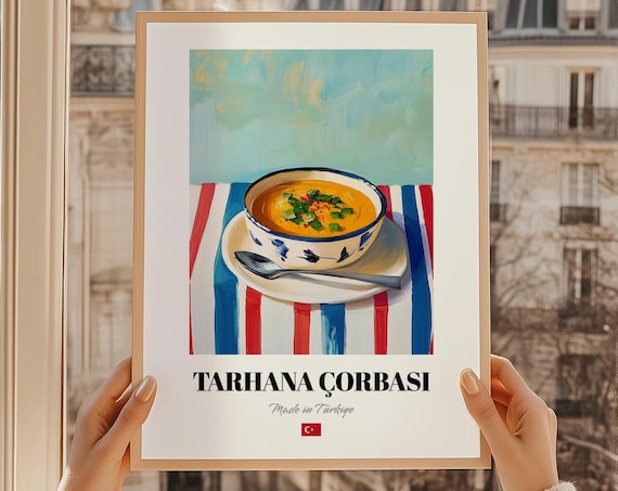 Tarhana Çorbası Turkish Soup Made in Türkiye Kitchen Food Art Poster