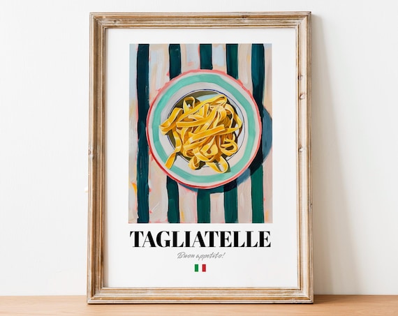Italian Tagliatelle Poster Fresh Pasta Art For Bistro And Caf Walls