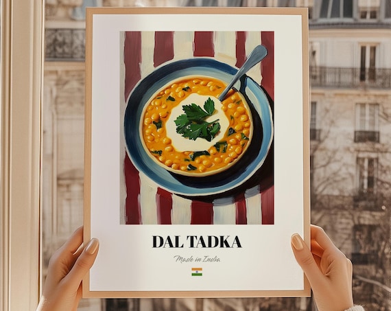 Dal Tadka Made in India Spiced Lentil Curry Food Painting Poster