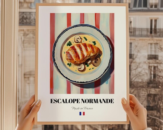 Poulet La Provenale French Food Painting Kitchen Wall Decor Chef Set Quirky Art Dining Room Poster