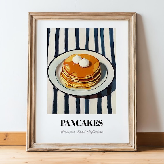 Pancakes Pastry Poster, Kitchen Wall Art Print