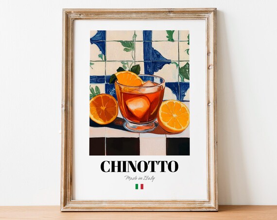Chinotto Retro Italian Soda Art Print for Kitchens