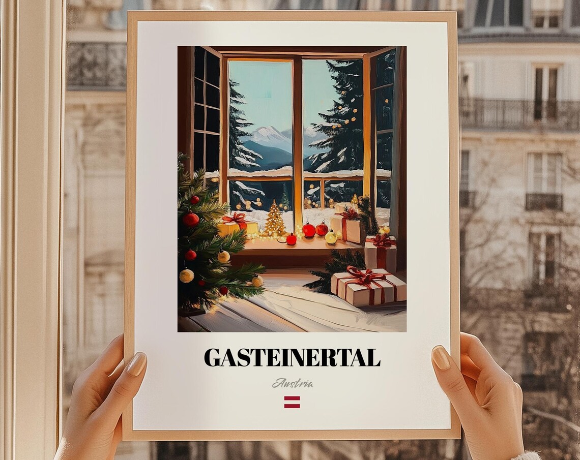 Gasteinertal Austria Ski Resort Wall Art Print Poster Christmas Gift