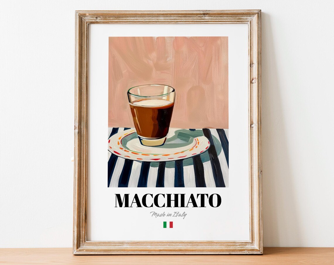 Handdrawn Macchiato - Boho Culinary Spaces Art Print