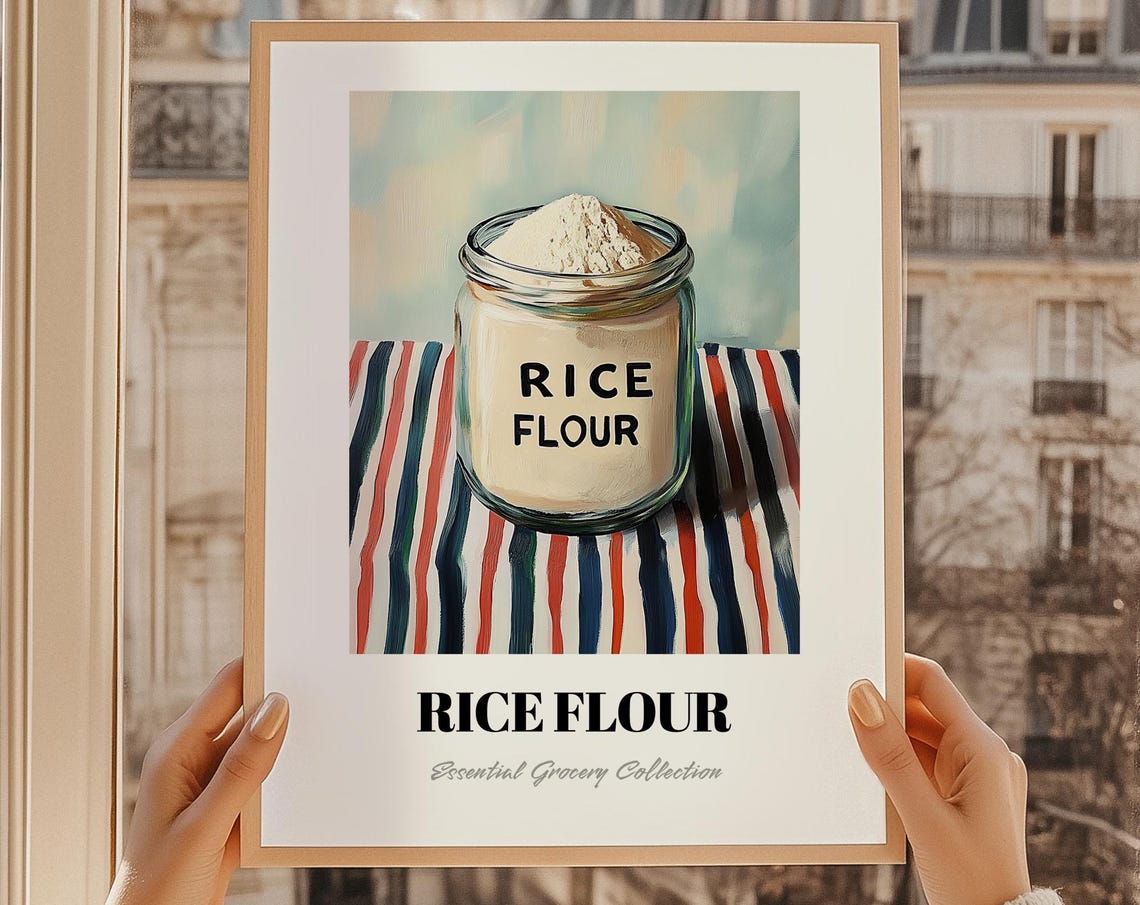 Rice Flour Dough Painting Bakery Wall Art Print Cooking Gift Restaurant Decor Kitchen