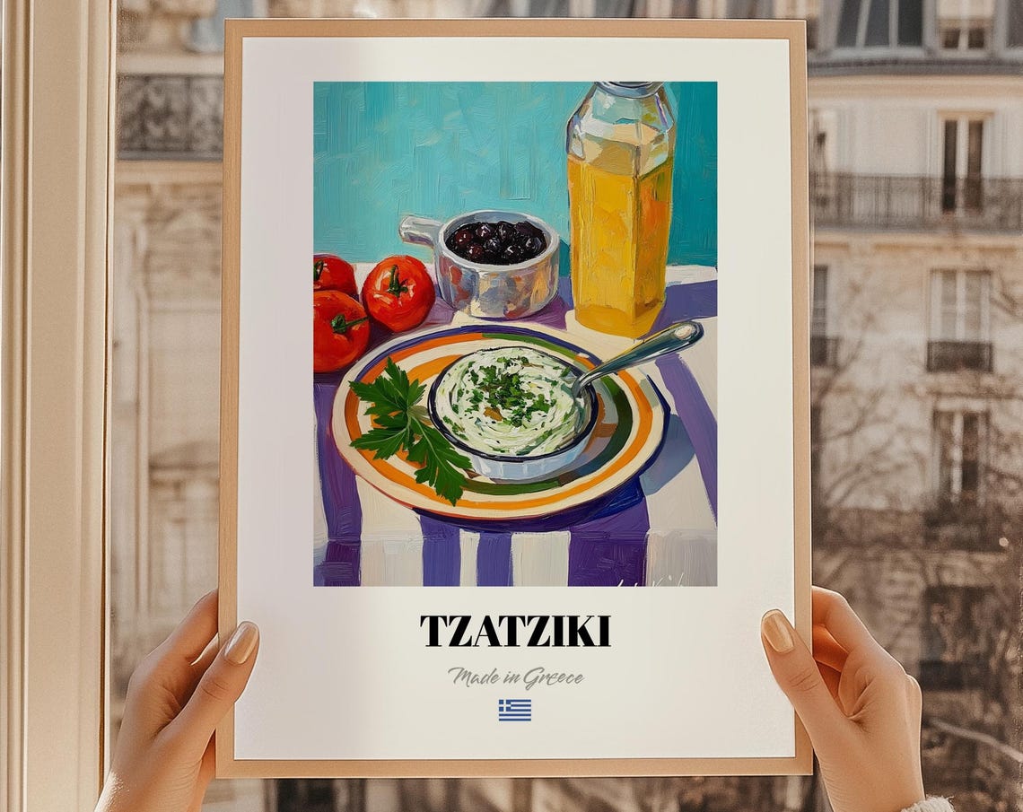 Tzatziki Greek Food Print Restaurant Wall Art Wedding Menu Buffet Cafe Cover Kitchen
