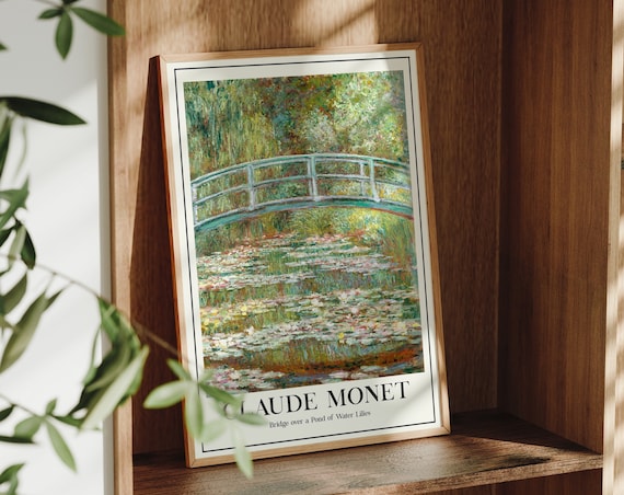 Claude Monet Bridge Over Pond Of Water Lilies Impressionist Poster