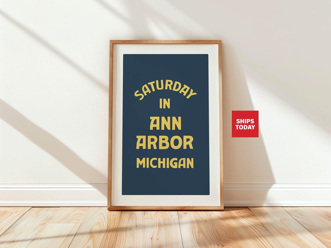 Ann Arbor Retro Travel Poster, Michigan Art Print
