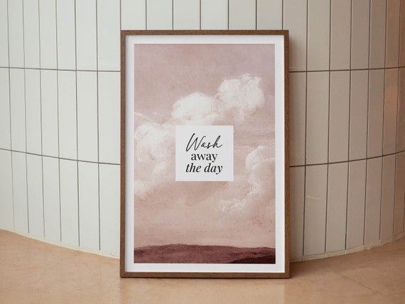 Wash Away Laundry Room Print Laundry Wall Art Decor Art Utility Room Sign Cloud Poster Home Wall Decor Refresh