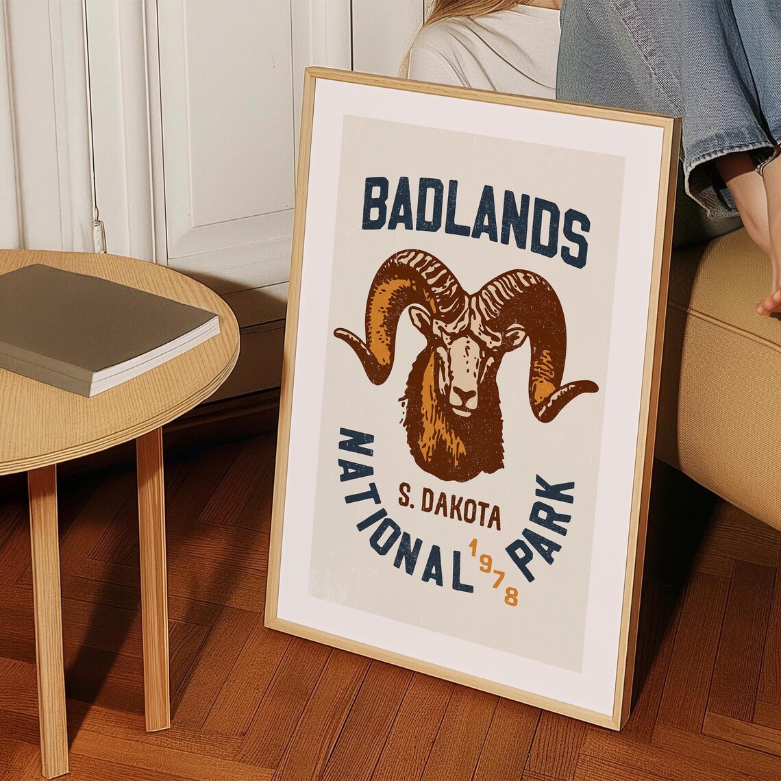 South Dakota Retro Badlands Travel Poster - Image 4
