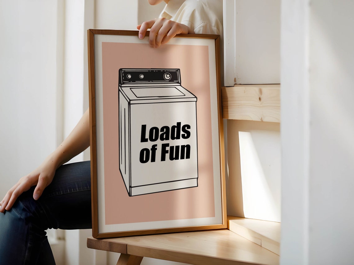 Loads of Fun Retro Washing Machine Funny Laundry Room Poster - Image 2
