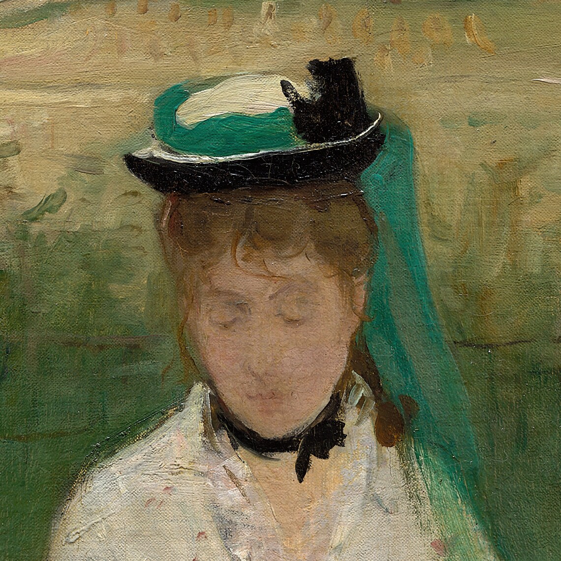 Berthe Morisot Reading Woman in Summer Meadow Book Impressionist Poster - Image 3