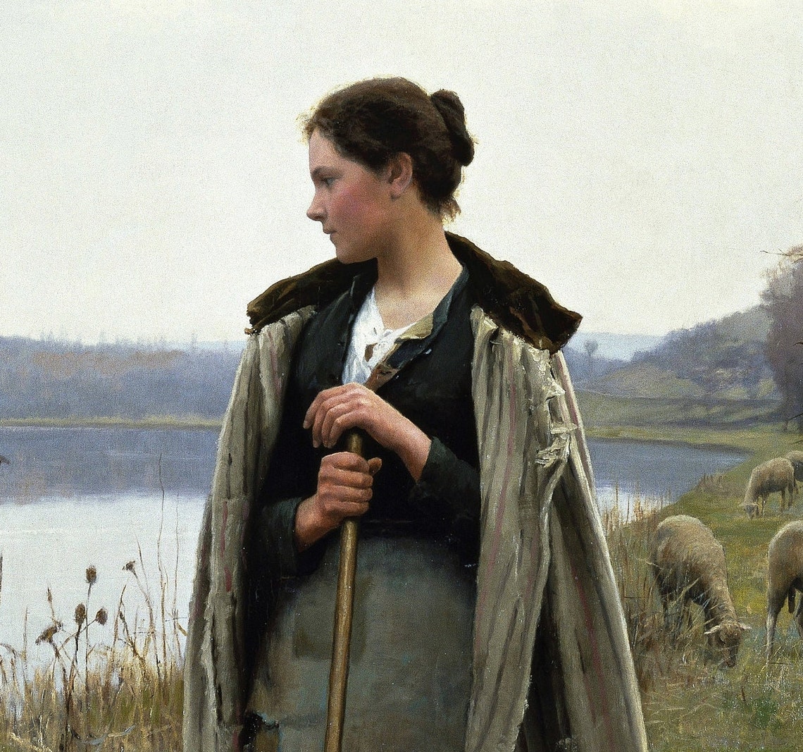Daniel Ridgway Knight Shepherdess Of Rolleboise Sheep Pasture Wall Art - Image 3