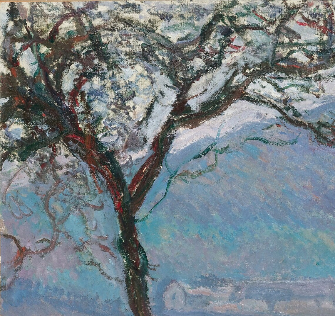 Claude Monet Lone Tree Over Misty Giverny Field Textured Poster - Image 3