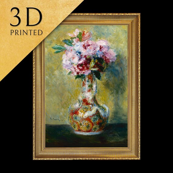 Renoir Bouquet In Vase Pink Roses Impressionist Floral Poster