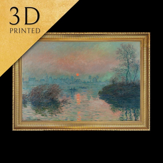 Monet Sunset on the Seine Lavacourt Glowing Water Reflection Poster