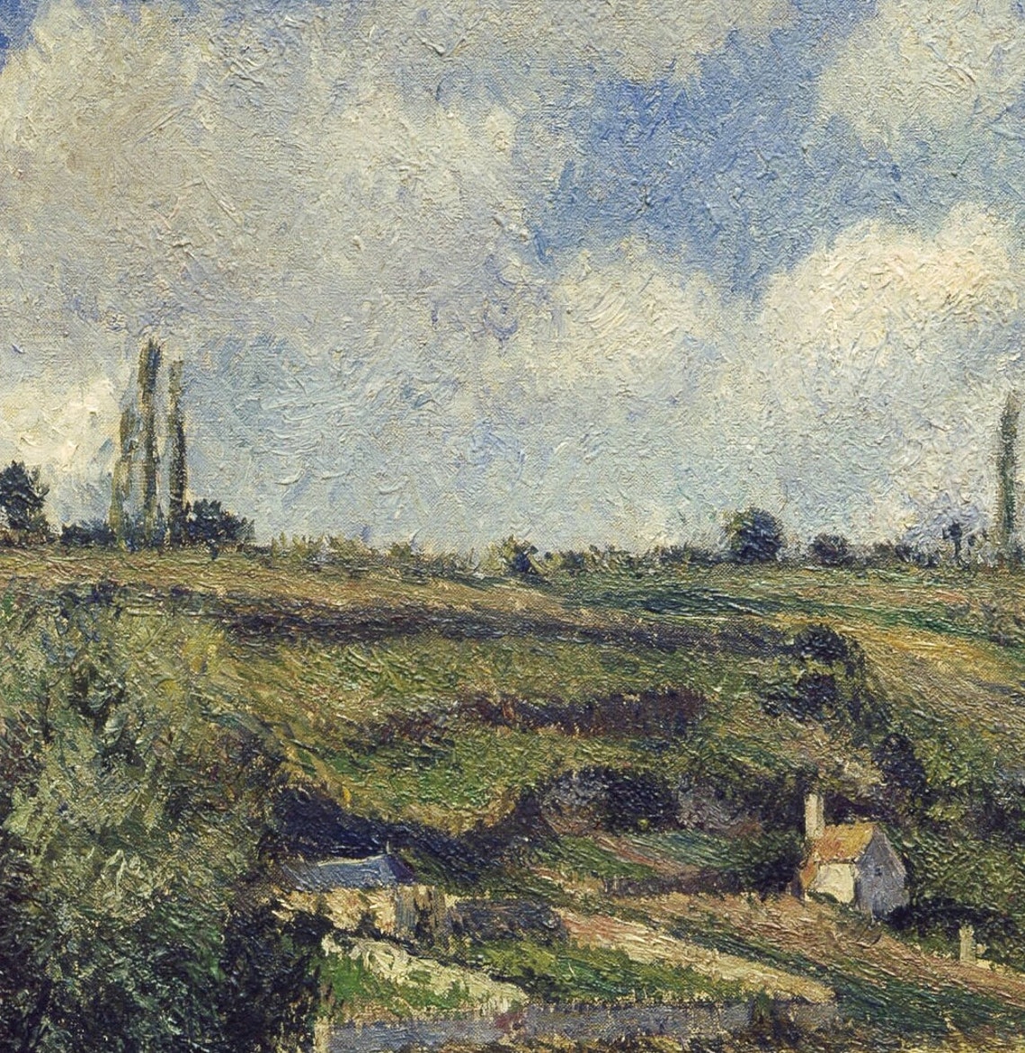 Camille Pissarro Auvers Road Walkers Hillside Village Landscape Poster - Image 3