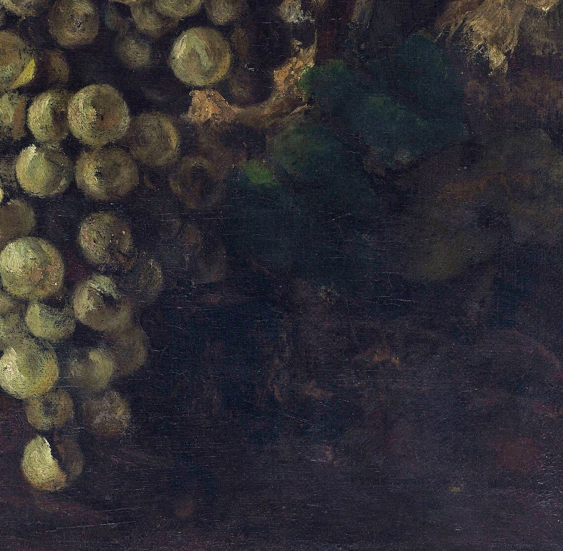 Gustave Courbet Grape Cluster Vine Still Life Textured Art Poster - Image 2