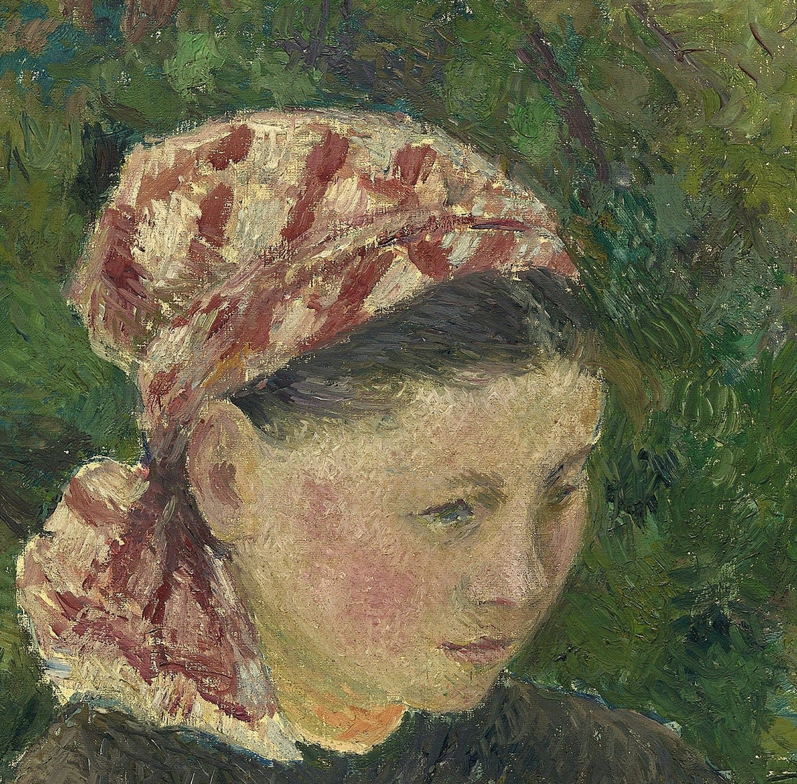 Camille Pissarro Peasant Woman Red Checkered Headscarf Wall Art - Image 3