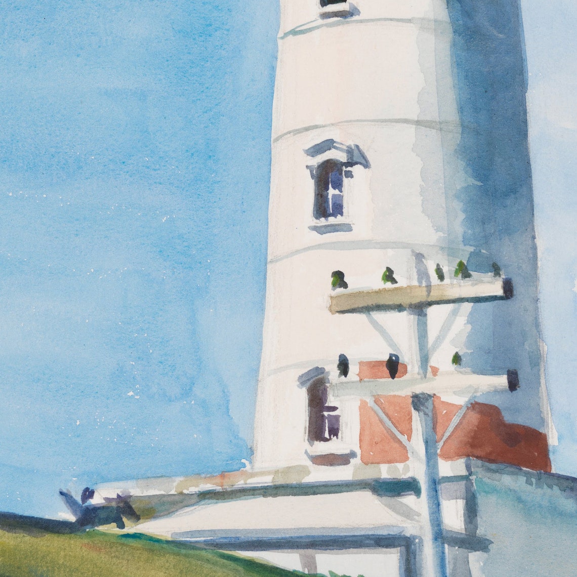 Edward Hopper Maine Coast Lighthouse Classic Watercolor Print - Image 2