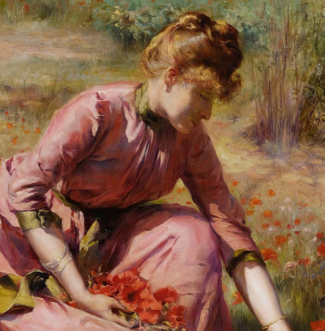 Julius Leblanc Stewart First Spring Flower Field Textured Print - Image 3