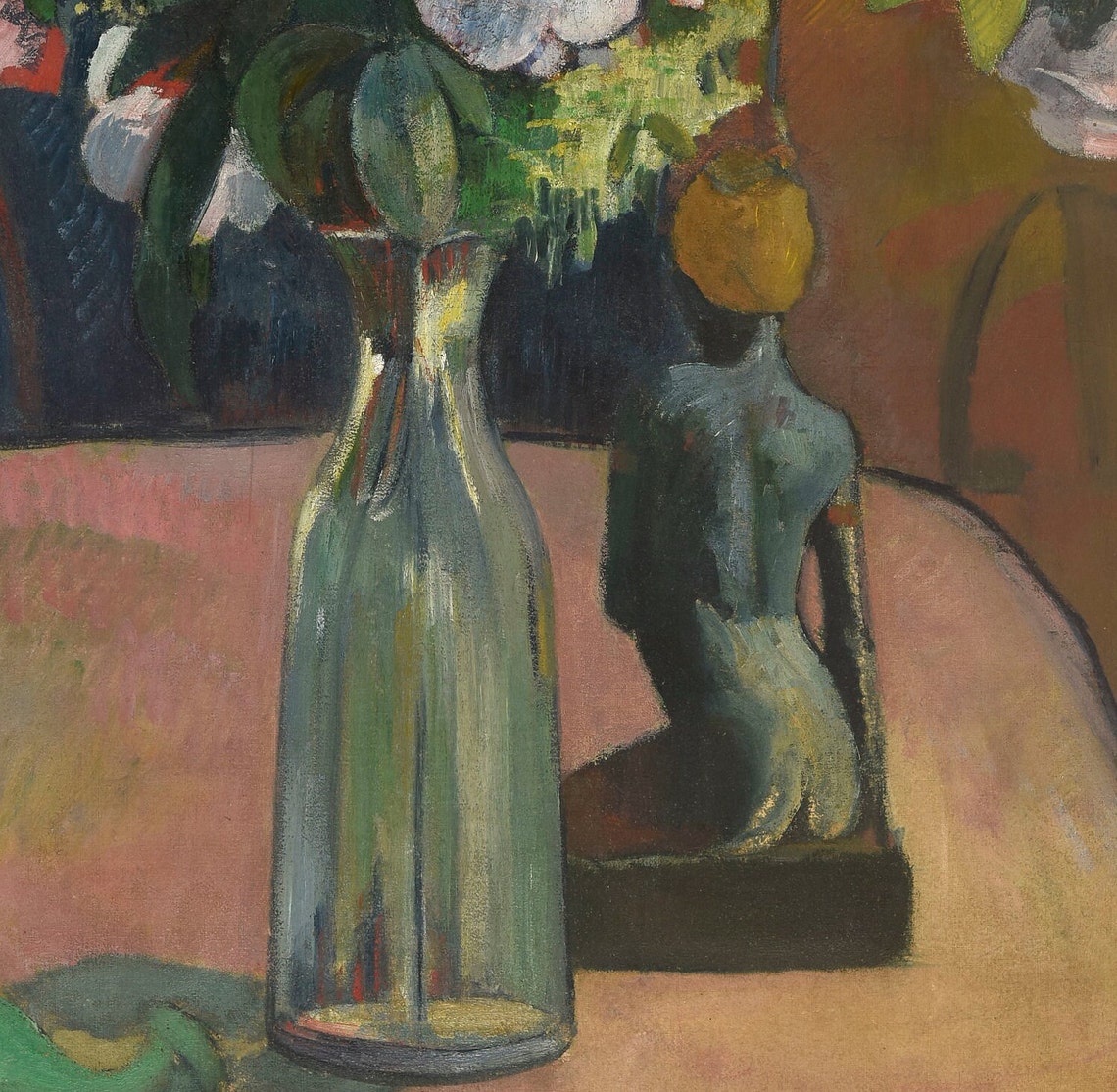Paul Gauguin Roses and Statuette Vase Floral Still Life Poster - Image 3