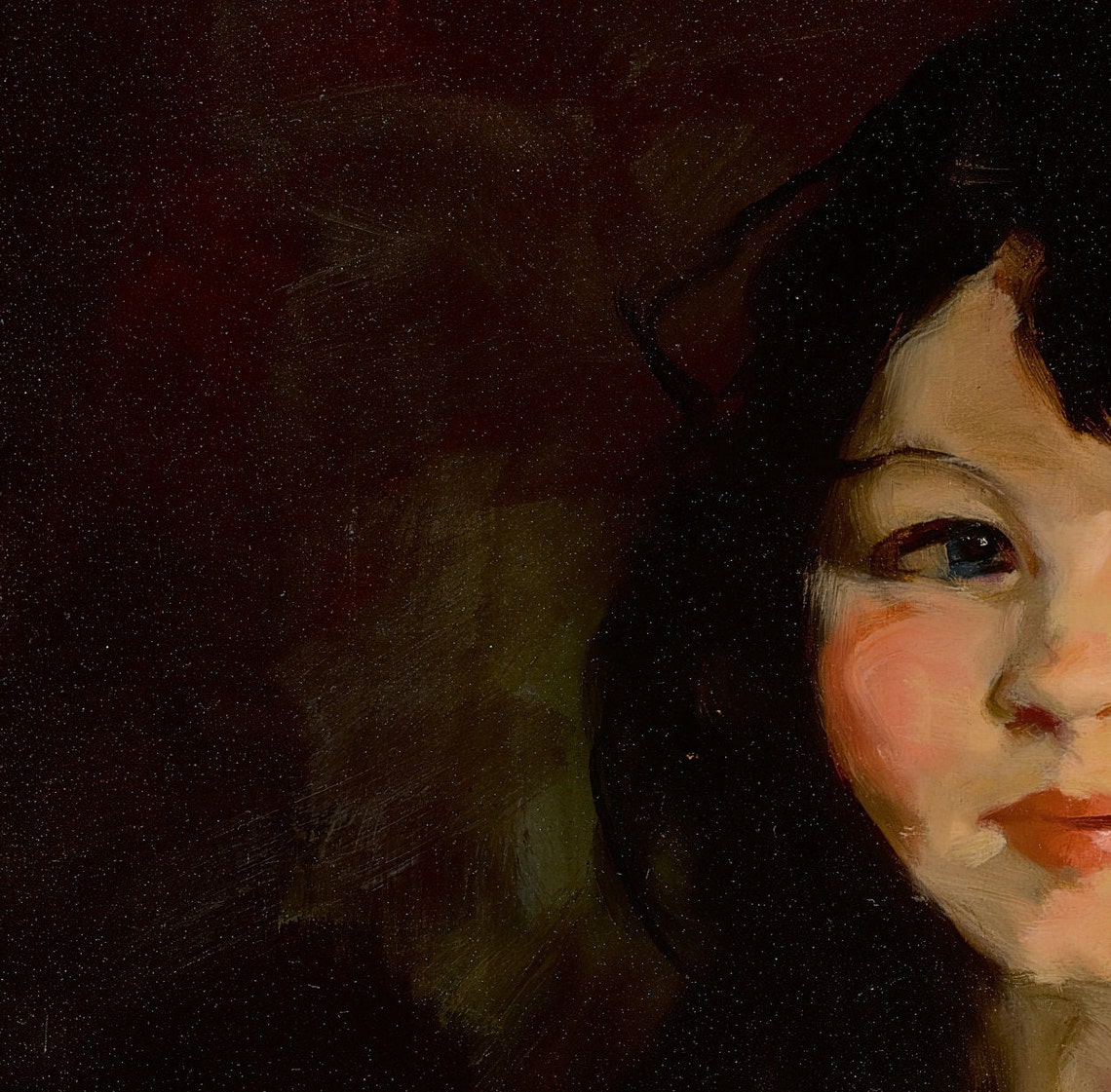 Robert Henri Francine Lovey Young Girl Portrait Green Shawl Wall Art - Image 3