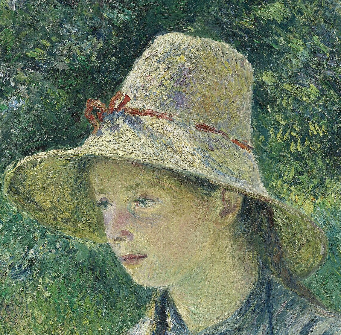 Camille Pissarro Peasant Girl Straw Hat Seated In Garden Wall Art - Image 3