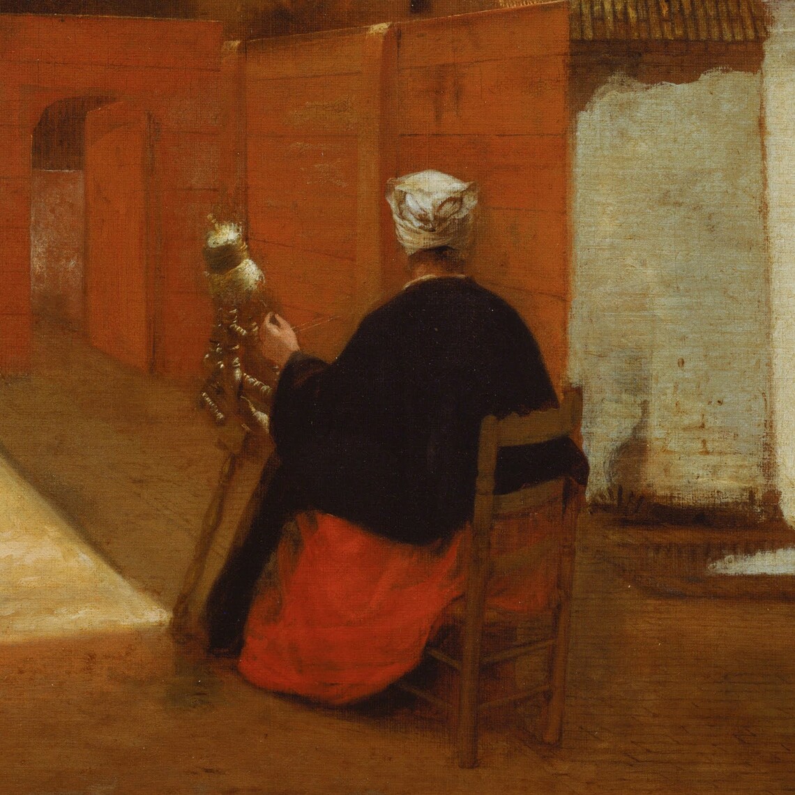 Pieter de Hooch Courtyard in Delft at Evening Golden Dutch Poster - Image 2