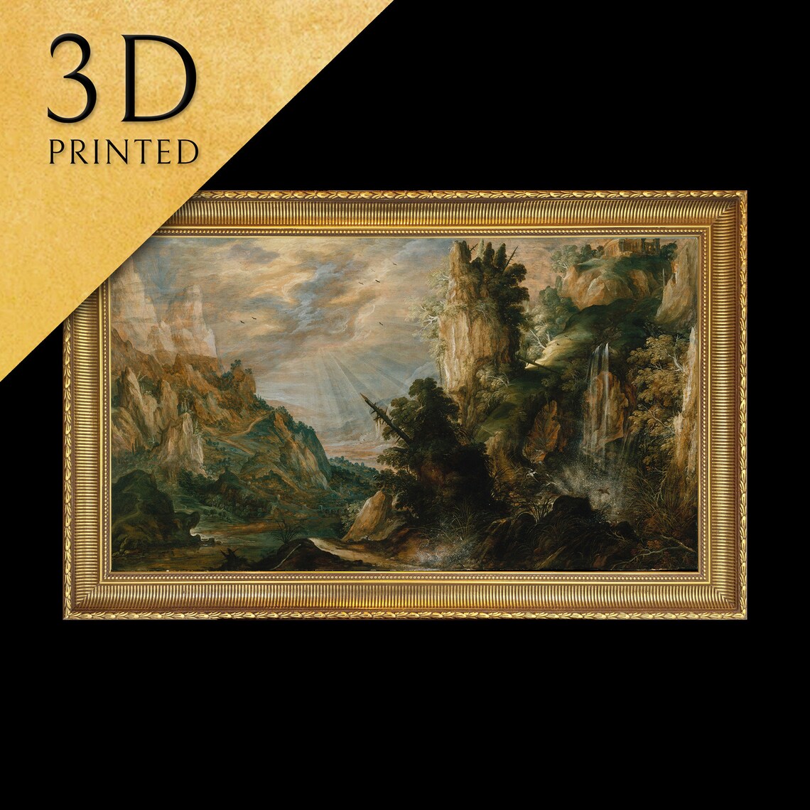 Kerstiaen de Keuninck Mountainous Waterfall Landscape Baroque Poster