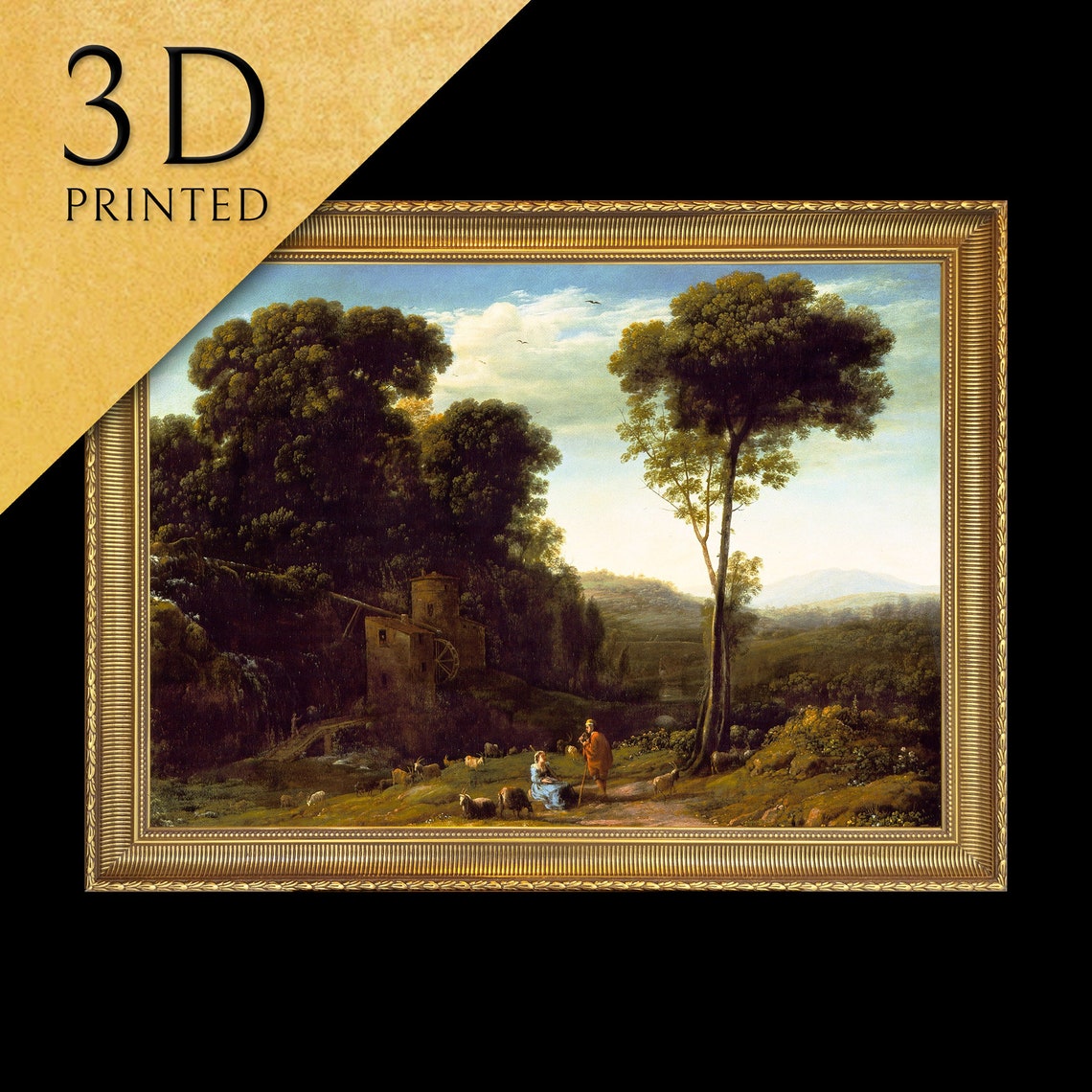 Claude Lorrain Pastoral Landscape Mill Classical Roman Poster