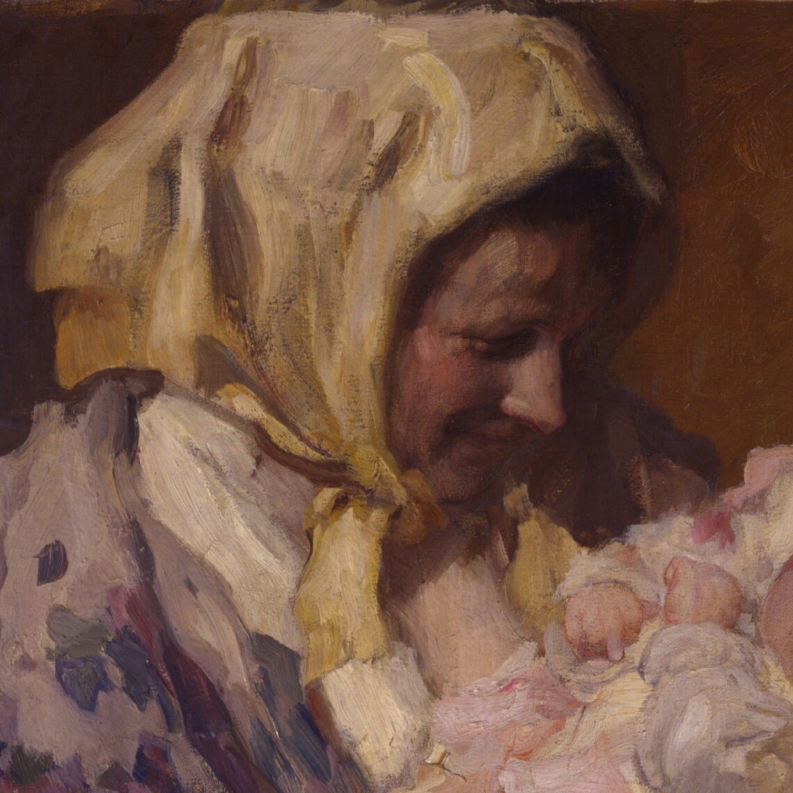 Hans Looschen Mother and Child Tender Portrait Classic Print - Image 2