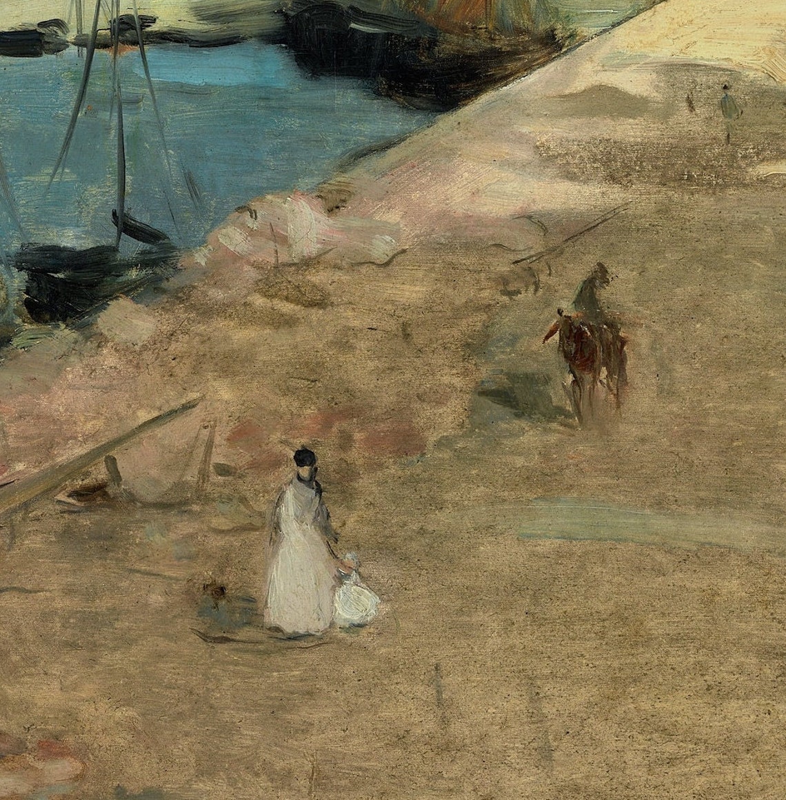Berthe Morisot The Harbor at Lorient Sailboats and Quay Scene Poster - Image 2