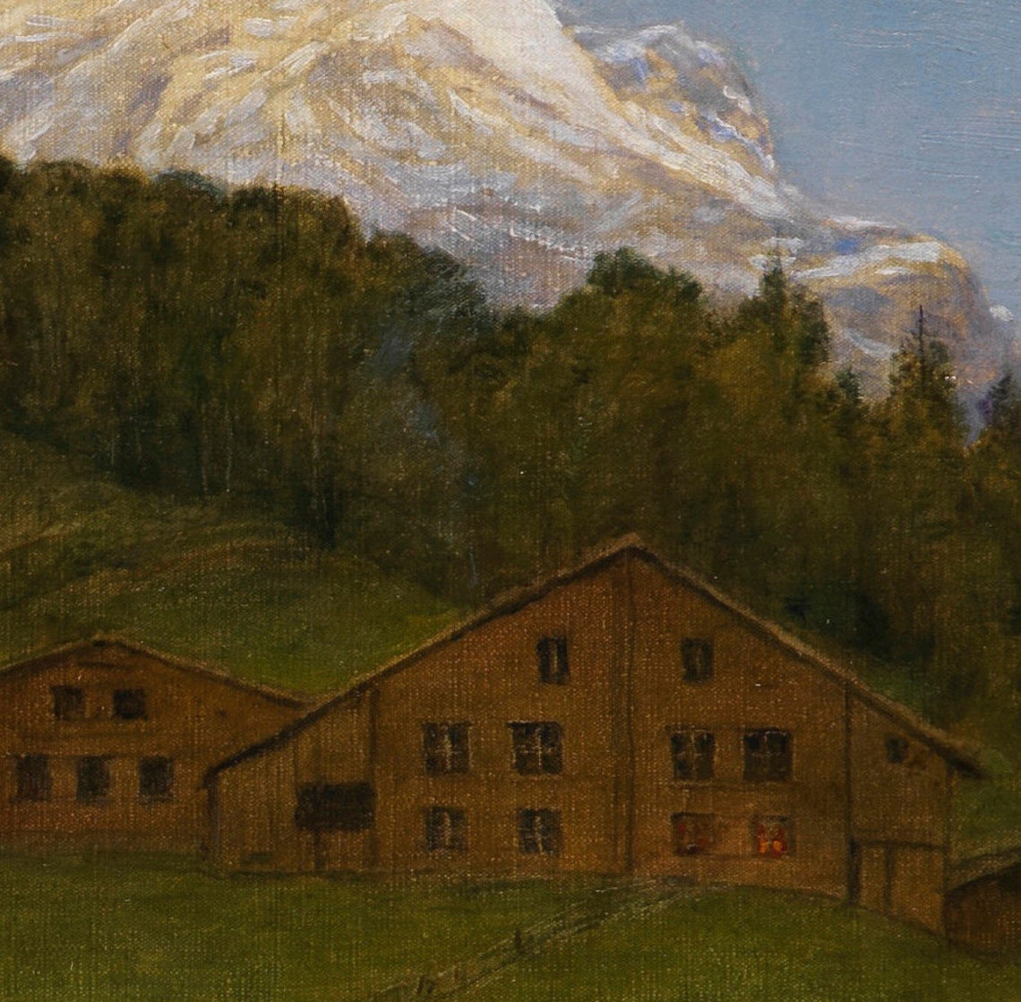 Hans Thoma Evening In Switzerland Alpine Mountain Village Poster - Image 2