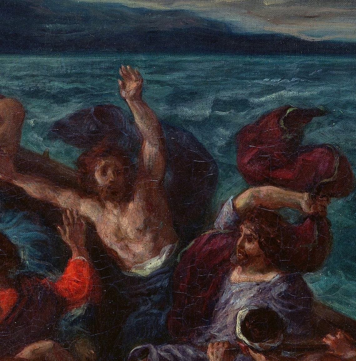 Eugene Delacroix Christ Asleep Stormy Sea Boat Miracle Scene Wall Art - Image 2