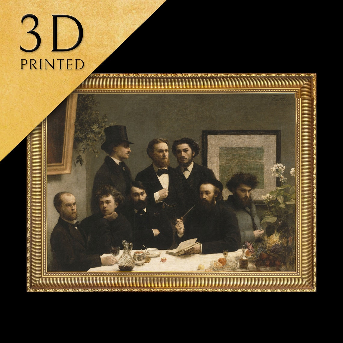 Henri Fantin Latour By The Table 1872 Men Gathering Classic Poster