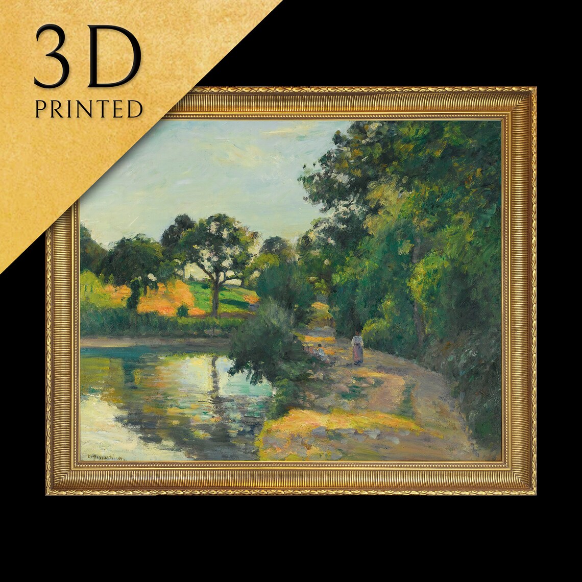 Camille Pissarro Montfoucault Pond Woodland Path Figure Poster