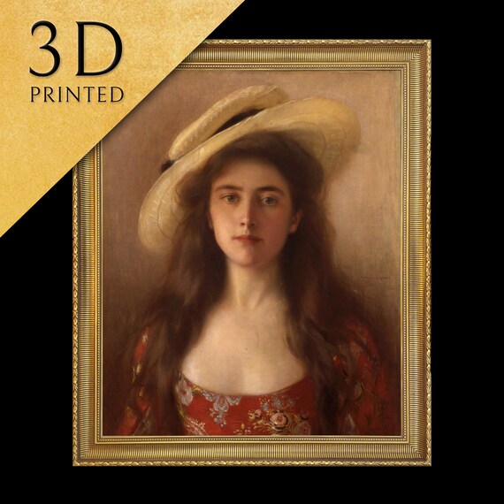 Alberth Lynch Young Woman In Straw Hat Romantic Portrait Poster